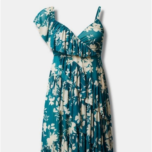 Torrid midi mesh ruffle dress - Picture 3 of 4